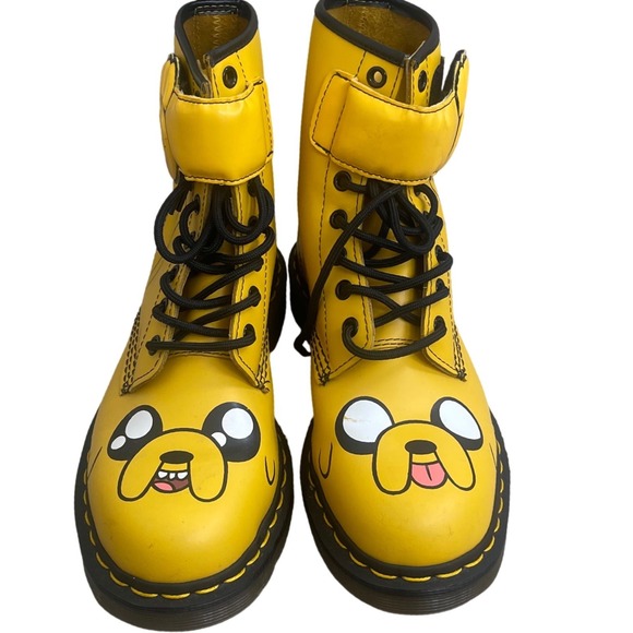 Dr. Martens Shoes - Dr Martens Adventure Time Jake the Dog Yellow Leather Combat Boots Womens 7 men6